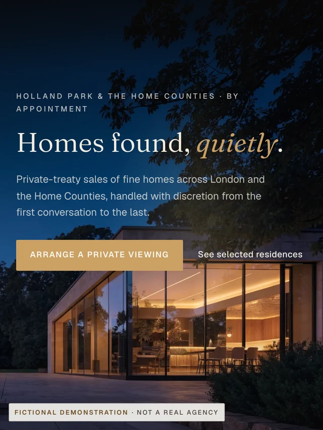Mercer & Vane, demonstration build for estate agents