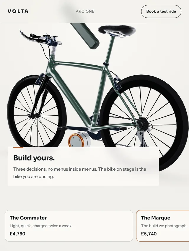 VOLTA Cycles, demonstration build for electric bikes